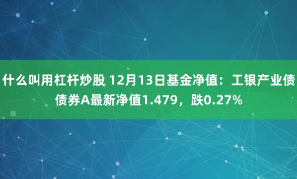 什么叫用杠杆炒股 12月13日基金净值：工银产业债债券A最新净值1.479，跌0.27%