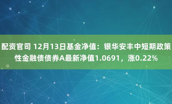 配资官司 12月13日基金净值：银华安丰中短期政策性金融债债券A最新净值1.0691，涨0.22%