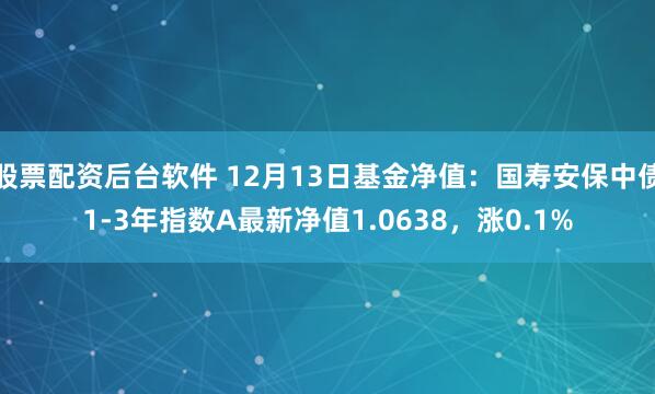 股票配资后台软件 12月13日基金净值：国寿安保中债1-3年指数A最新净值1.0638，涨0.1%