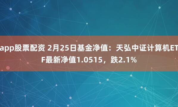 app股票配资 2月25日基金净值：天弘中证计算机ETF最新净值1.0515，跌2.1%